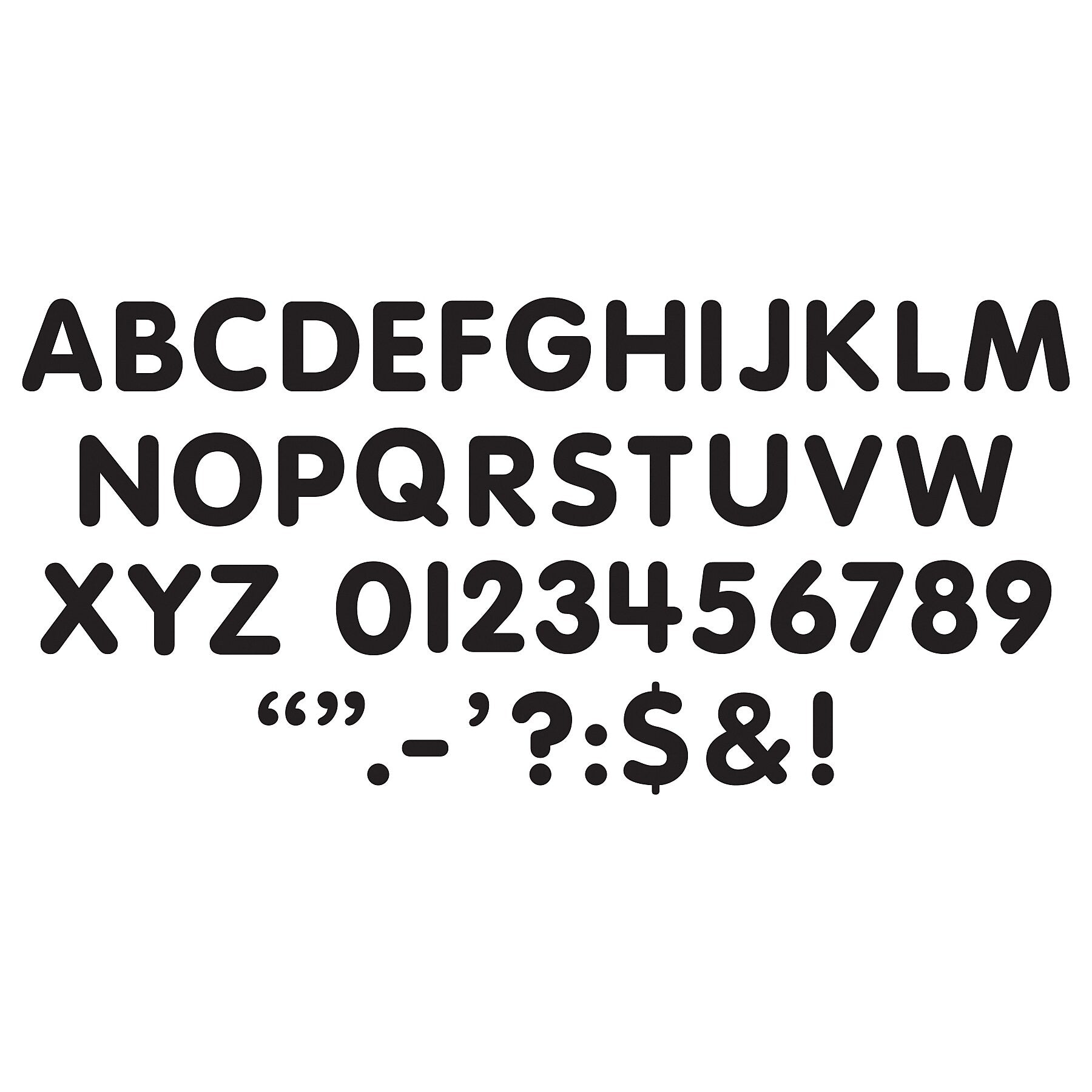 TREND 1" STICK-EZE® Stick-On Letters, Black, 324 Pieces Per Pack, 6 Packs (T-1785-6)