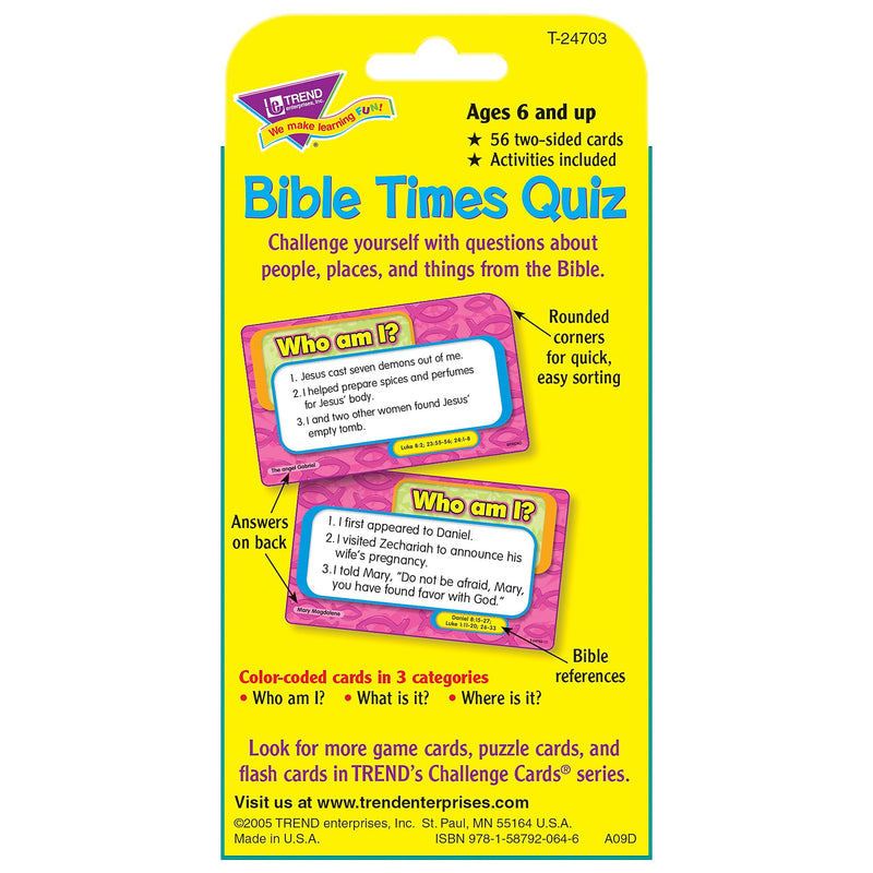TREND Bible Times Quiz Challenge Cards, 6 Sets (T-24703-6)
