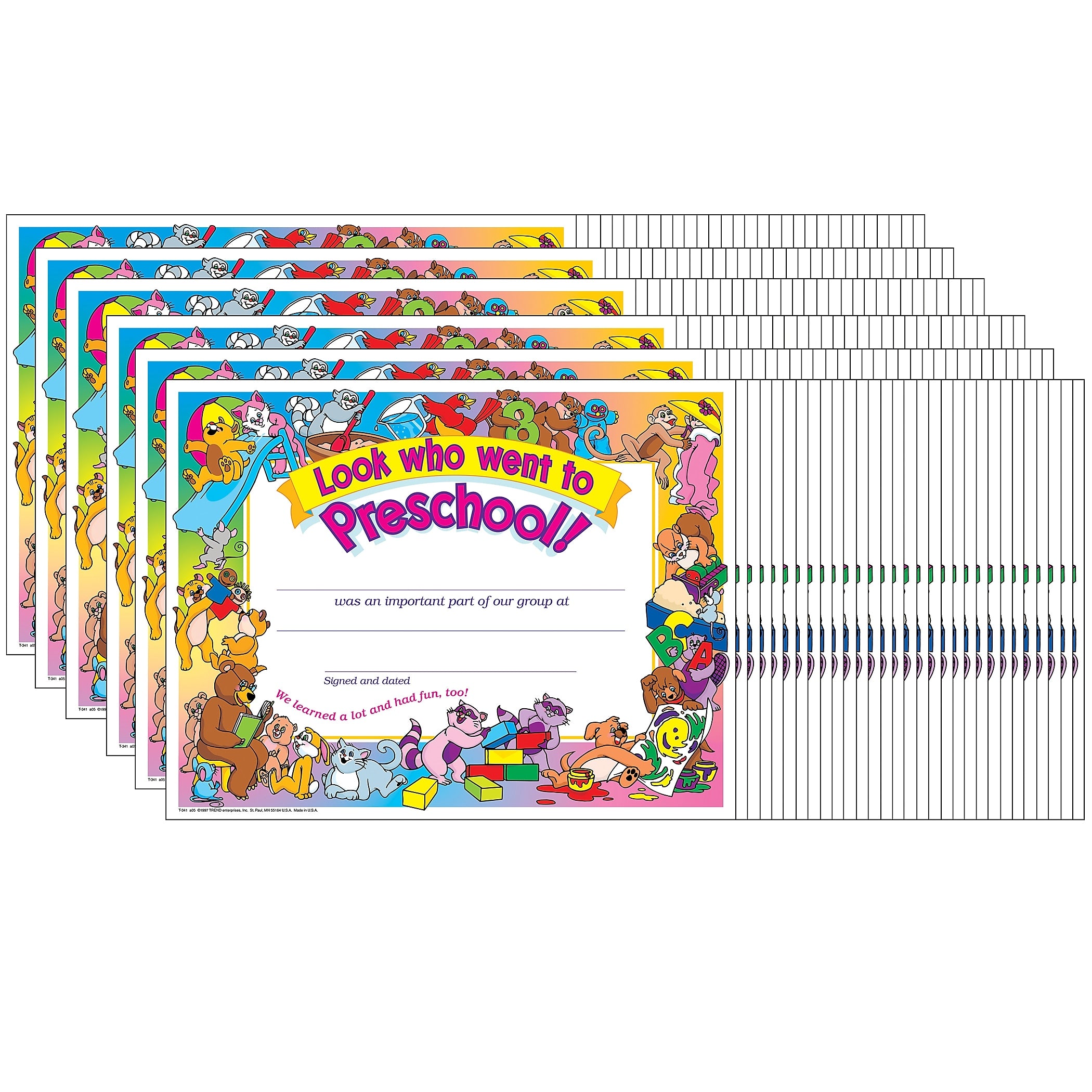 TREND Look who went to Preschool! Certificate, 30 Per Pack, 6 Packs (T-341-6)