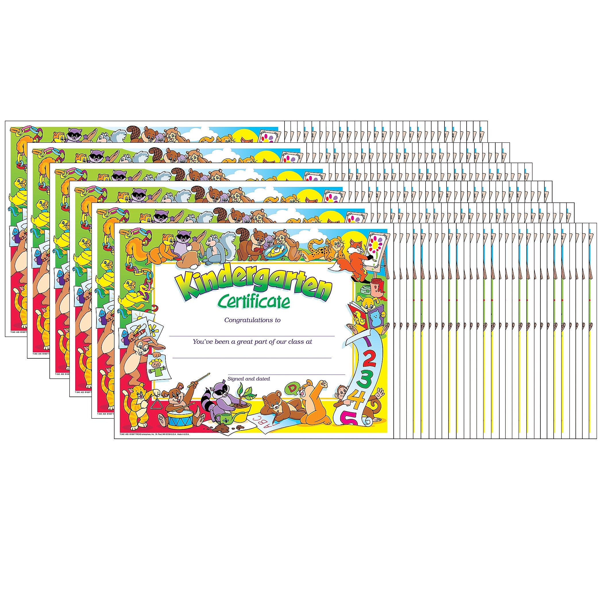 TREND Kindergarten Certificate, 30 Per Pack, 6 Packs (T-343-6)