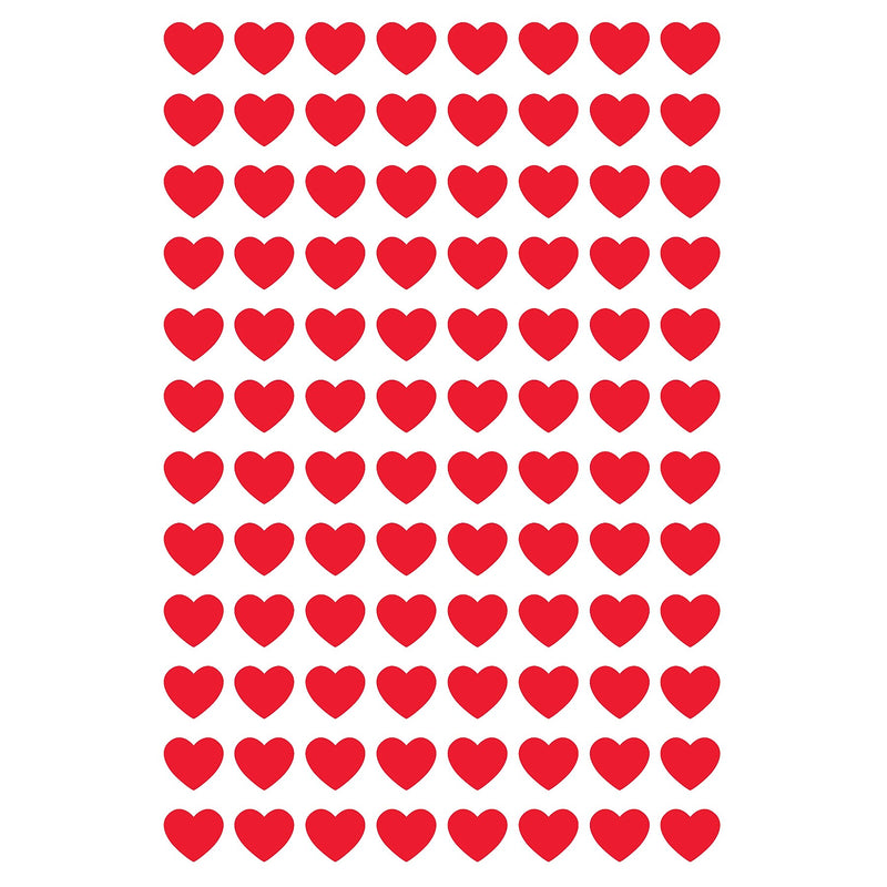 TREND Red Hearts superShapes Stickers, 800 Per Pack, 6 Packs (T-46072-6)