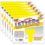 TREND 4" Casual Uppercase Ready Letters, Yellow, 71/Pack, 6 Packs (T-464-6)
