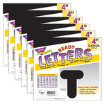 TREND 4" Casual Uppercase Ready Letters, Black, 71/Pack, 6 Packs (T-465-6)
