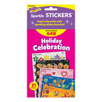 TREND Holiday Celebration Sparkle Stickers Variety Pack, 648 Per Pack, 2 Packs (T-63903-2)