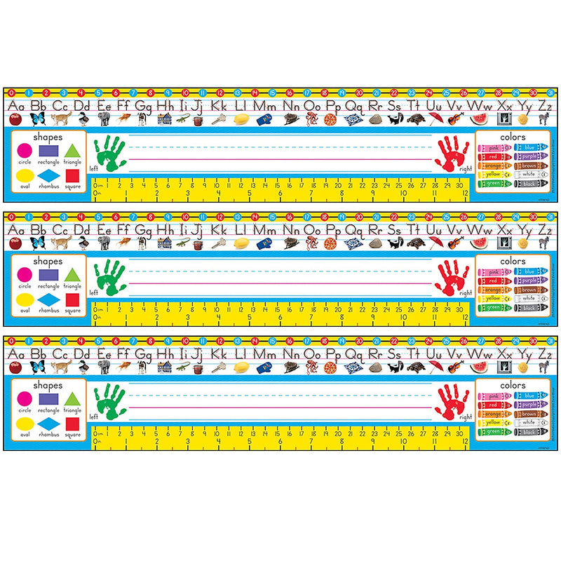 TREND Zaner-Bloser Desk Toppers Reference Name Plates, PreK-1, 3.75" x 18", 36 Per Pack, 3 Packs (T-69401-3)