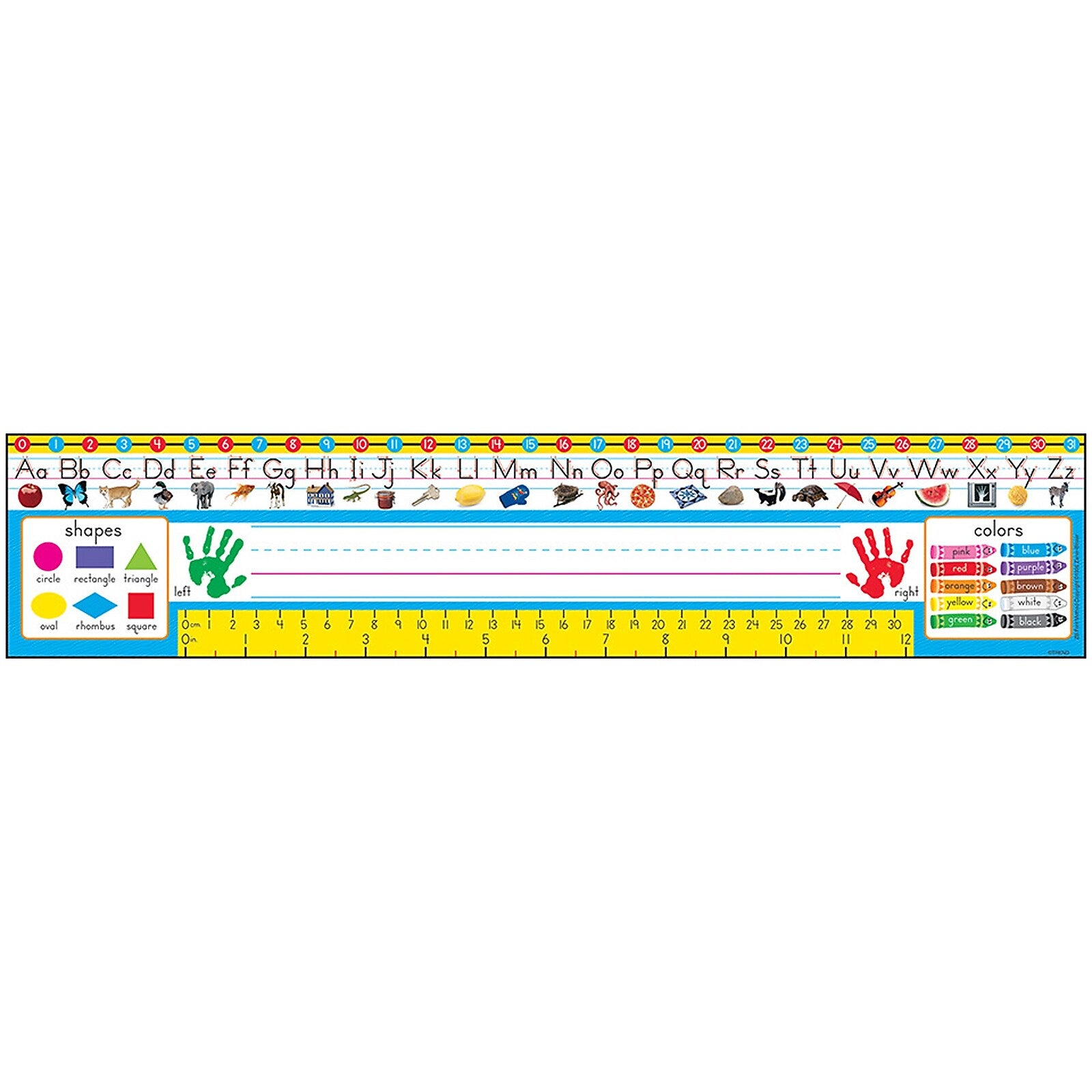 TREND Zaner-Bloser Desk Toppers Reference Name Plates, PreK-1, 3.75" x 18", 36 Per Pack, 3 Packs (T-69401-3)