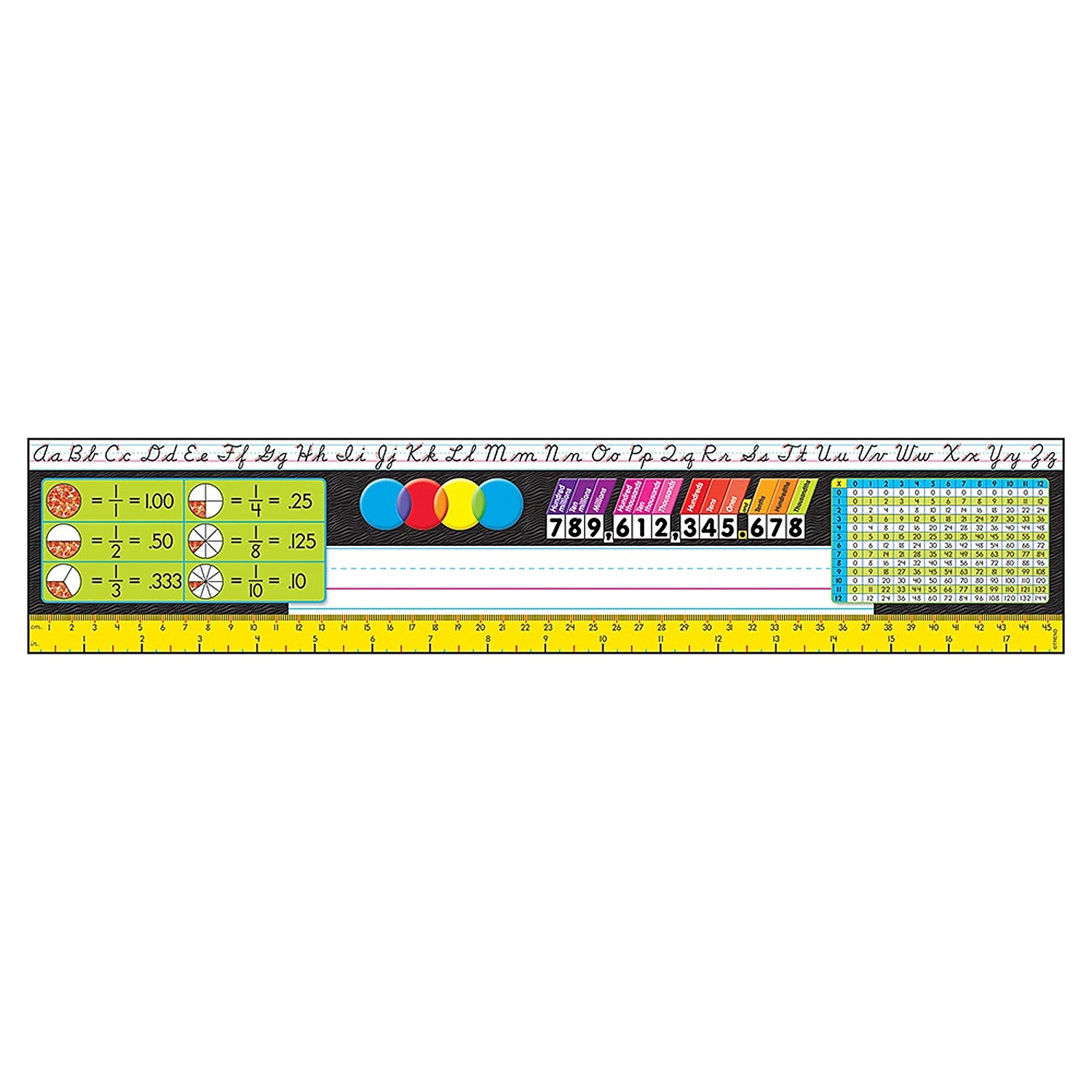 TREND Modern Desk Toppers Reference Name Plates, Grades 3-5, 3.75" x 18", 36 Per Pack, 3 Packs (T-69406-3)