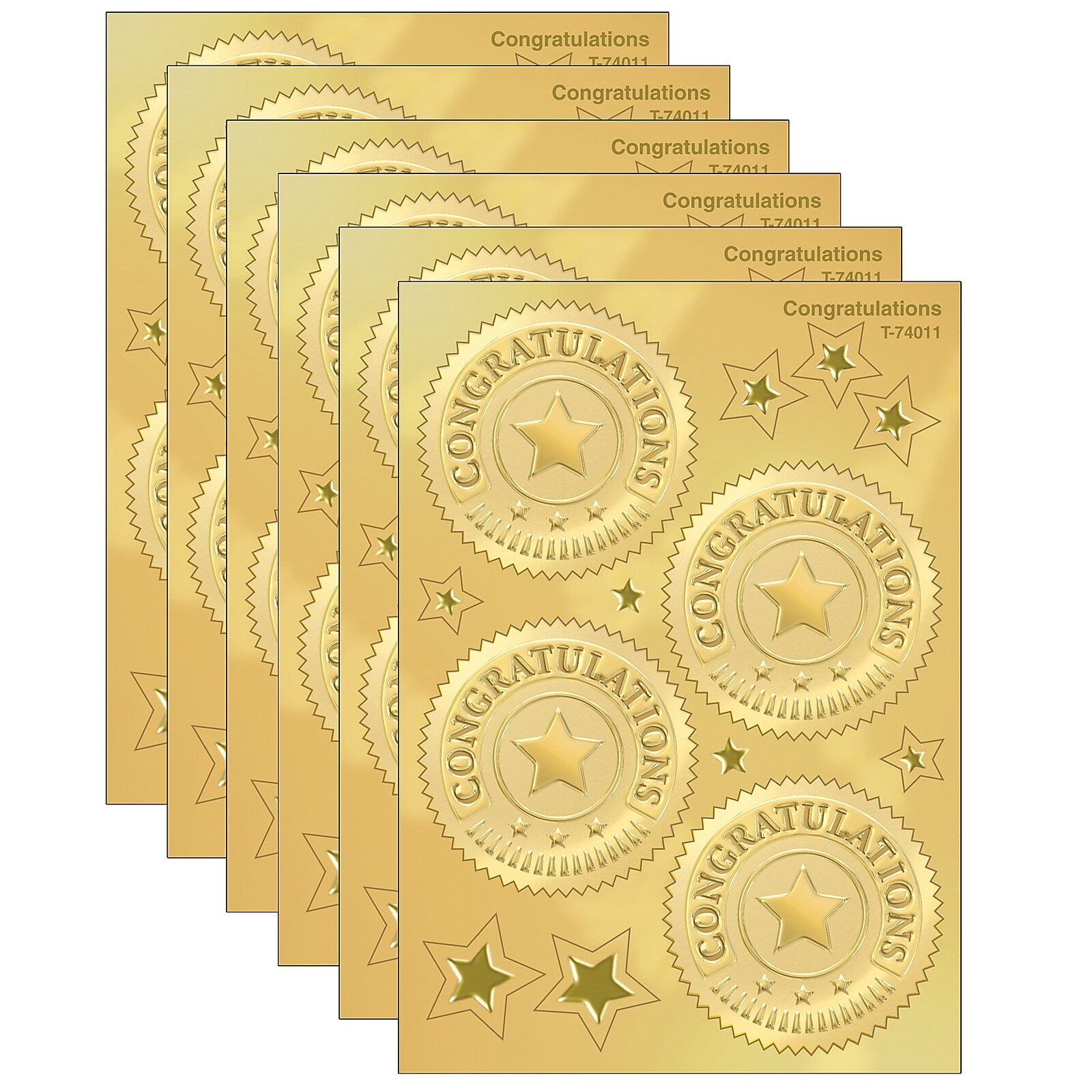 TREND 2" Congratulations (Gold) Award Seals Stickers (T-74011-6)