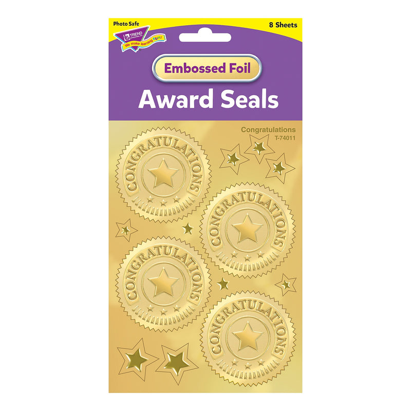 TREND 2" Congratulations (Gold) Award Seals Stickers (T-74011-6)