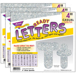 TREND 4" Sparkle Casual Combo Ready Letters, Silver, 182/Pack, 3 Packs (T-79943-3)