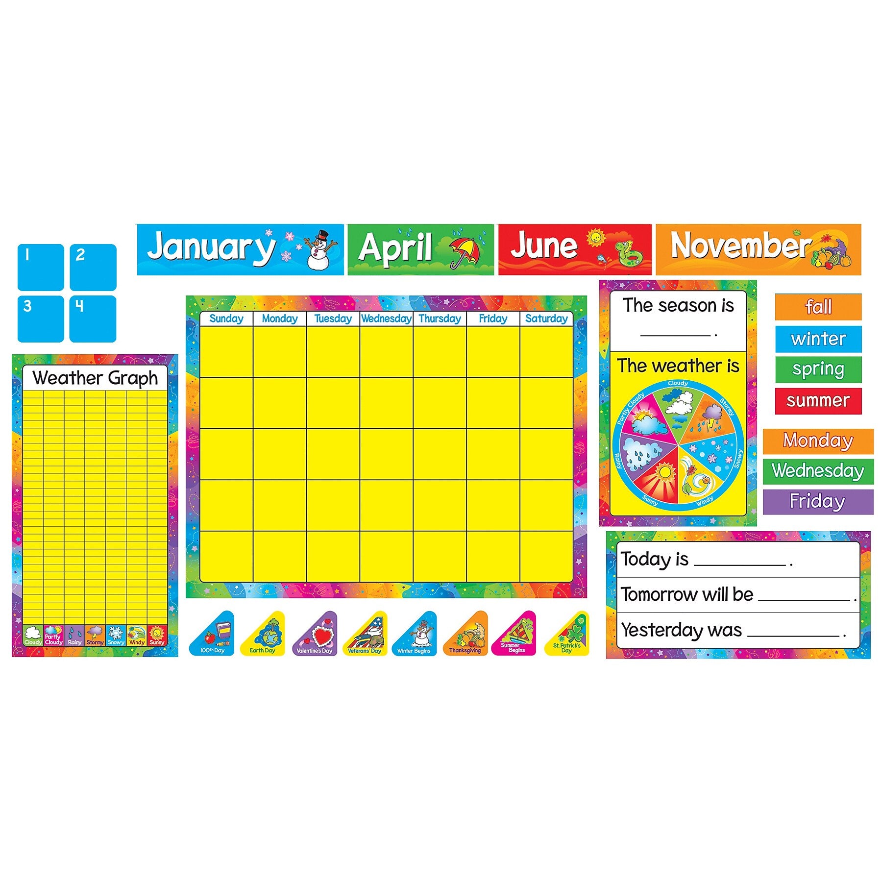 TREND Year Around Calendar Bulletin Board Set, 2 Sets (T-8096-2)