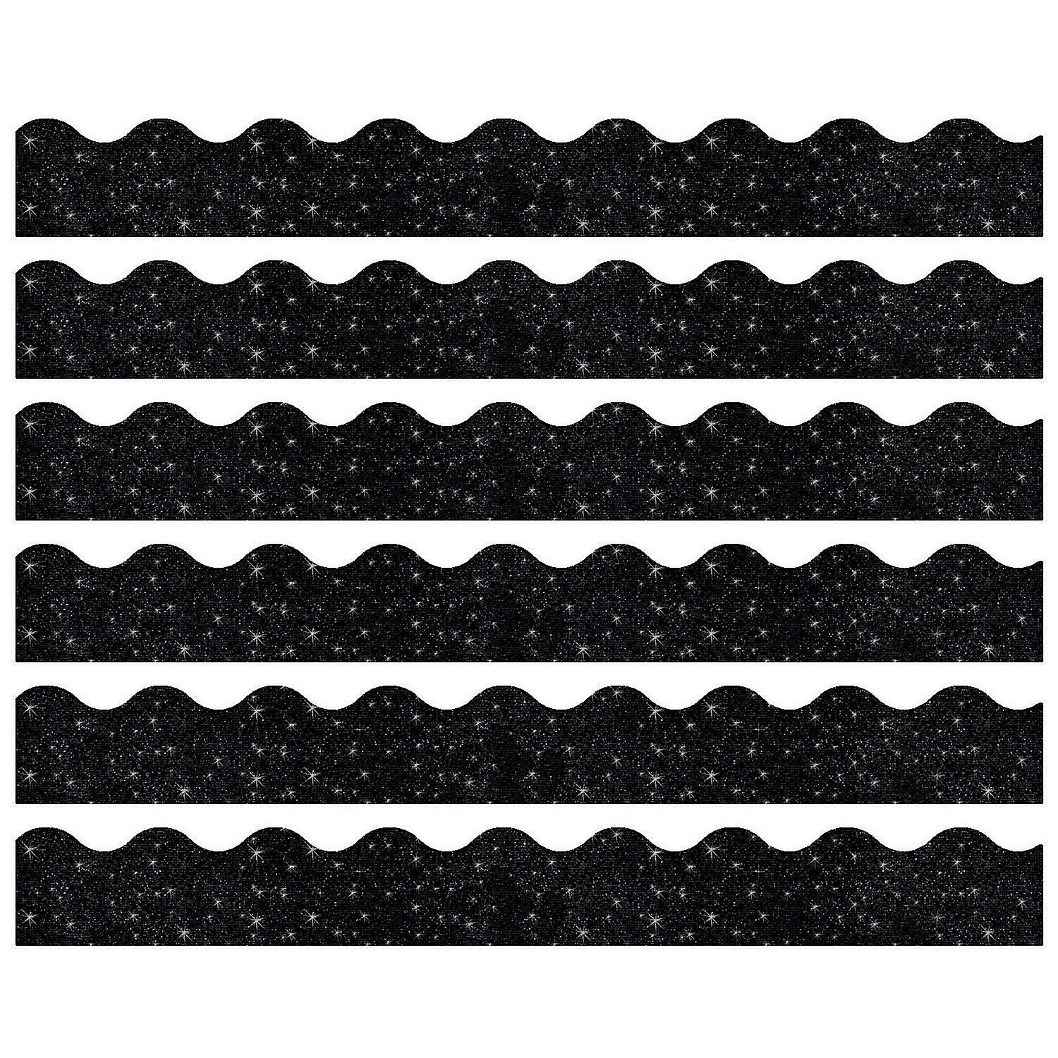 TREND Black Sparkle Terrific Trimmers®, 32.5' Per Pack, 6 Packs (T-91417-6)