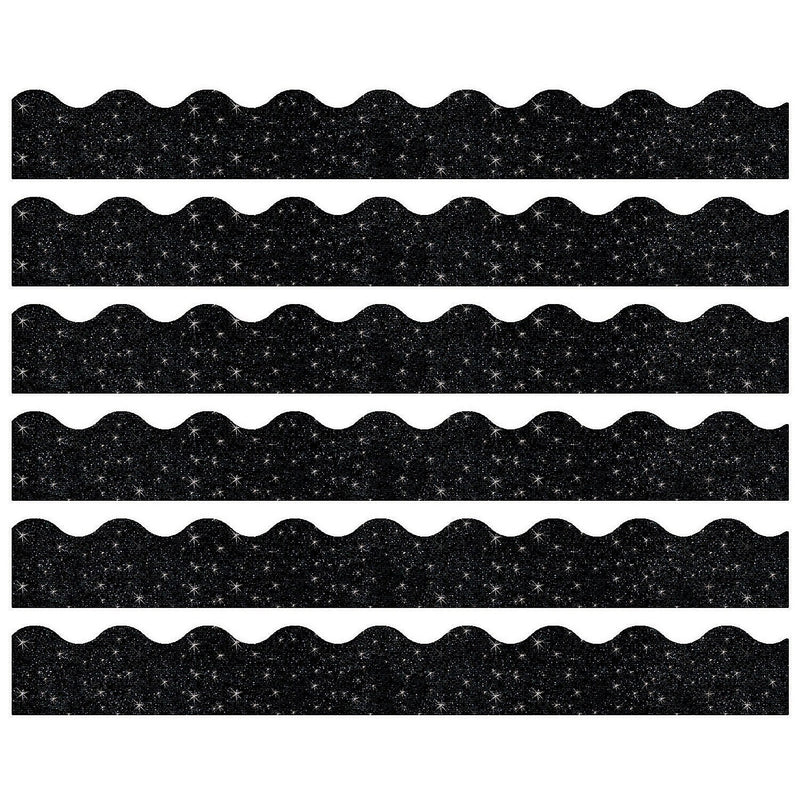 TREND Black Sparkle Terrific Trimmers®, 32.5' Per Pack, 6 Packs (T-91417-6)