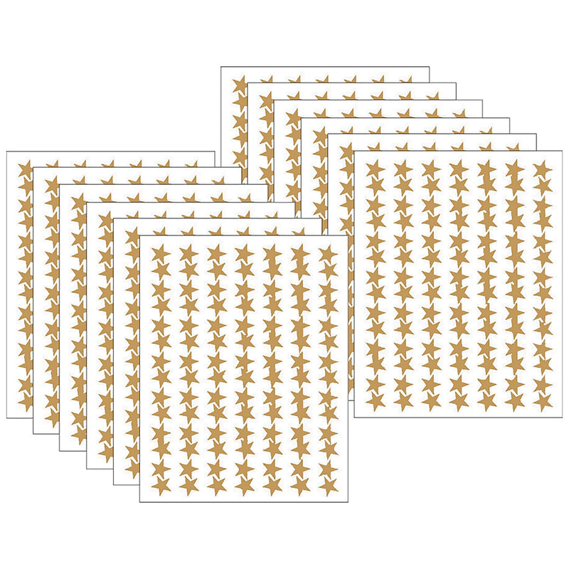 Teacher Created Resources Gold Stars Foil Stickers, 294 Per Pack, 12 Packs (TCR1276-12)