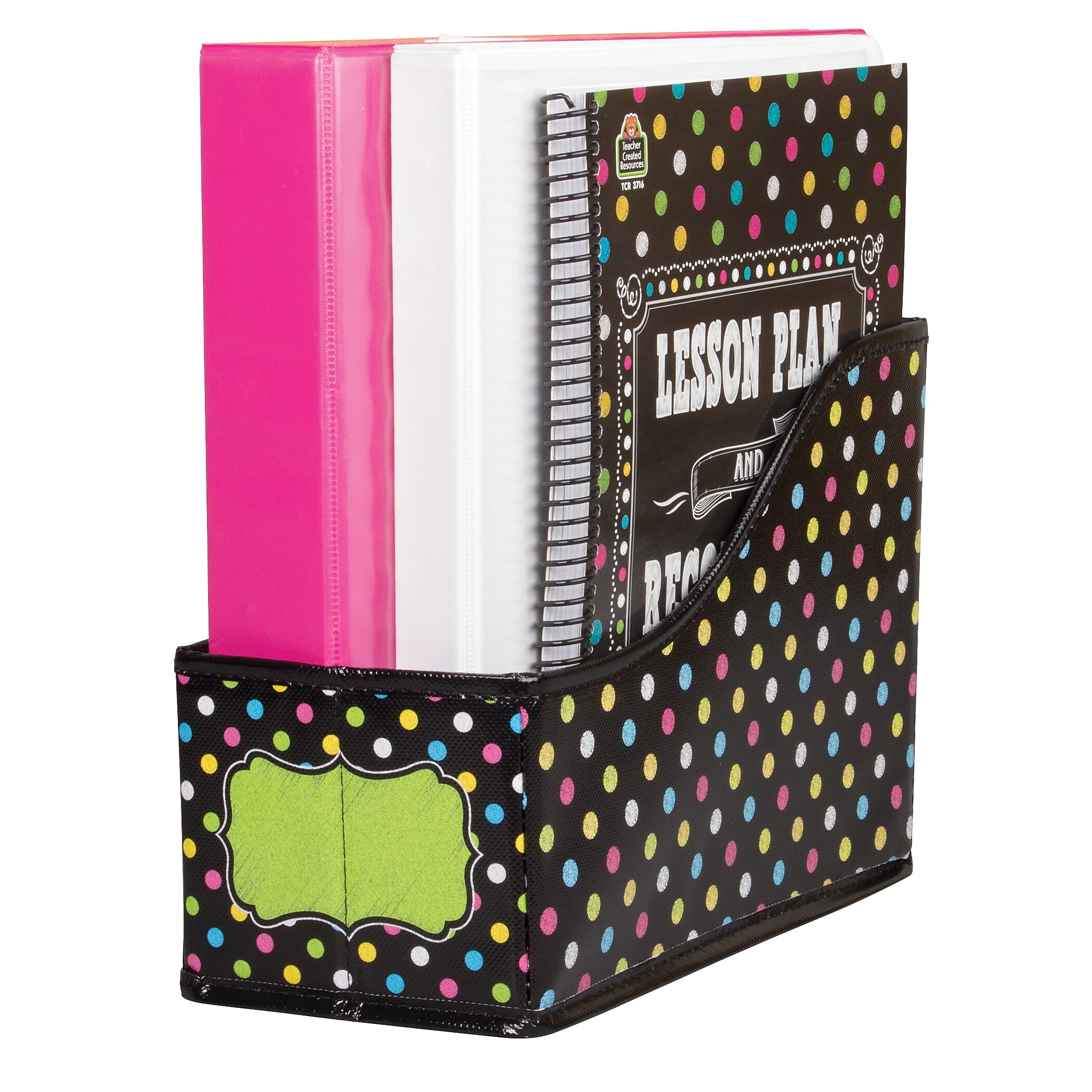 Teacher Created Resources Chalkboard Brights Book Bin, 5" x 8" x 11", Multicolored, Pack of 3 (TCR20784-3)