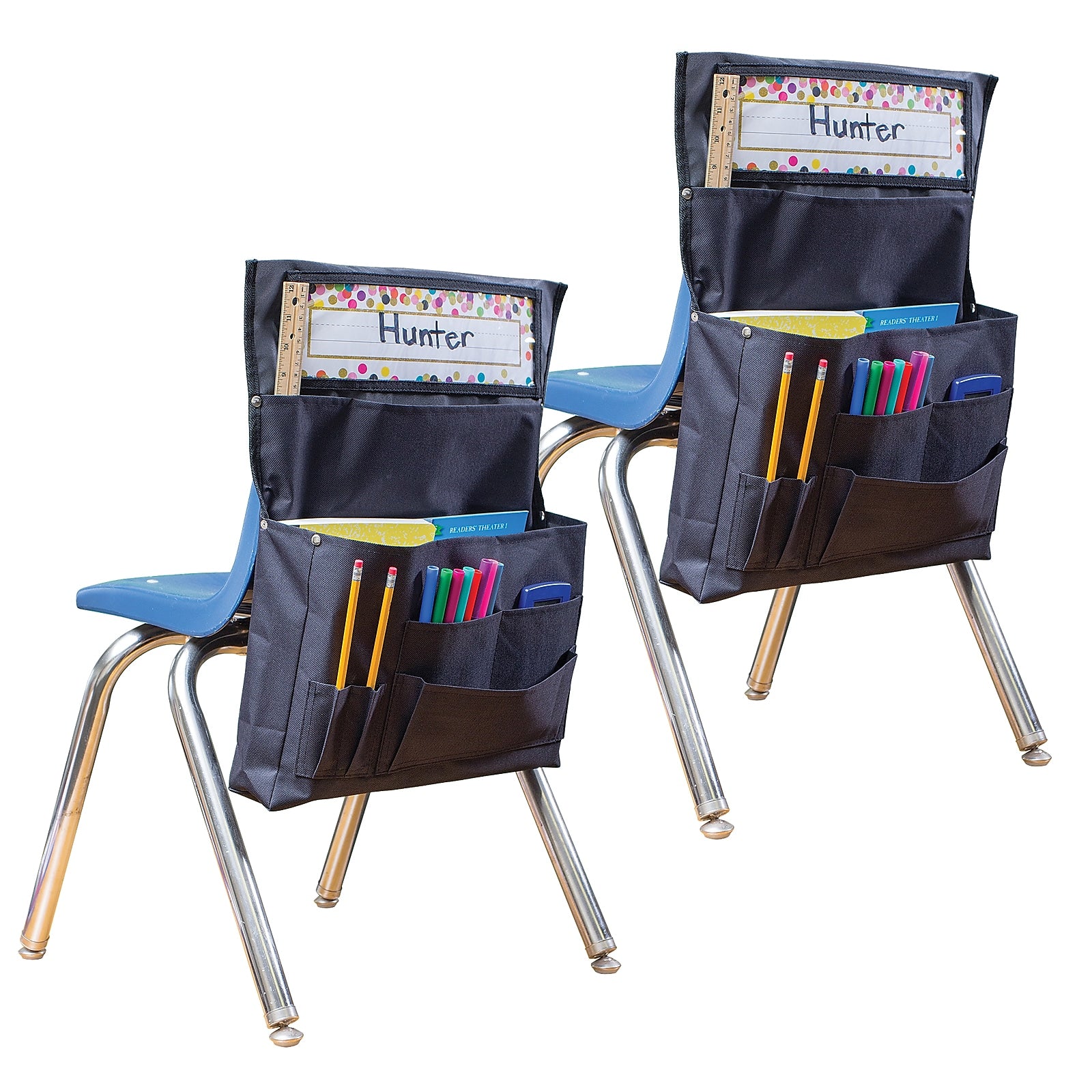 Teacher Created Resources® Canvas Chair Pocket, 15.5" x 18", Black, Pack of 2 (TCR20883-2)