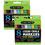 Teacher Created Resources Chalk Markers, Assorted Tip, Assorted, 8/Pack, 2 Packs/Bundle (TCR20884-2)