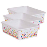 Teacher Created Resources Plastic Large Confetti Storage Bin, 11.5" x 16.25" x 5", Multicolored, 3/Bundle (TCR20895-3)