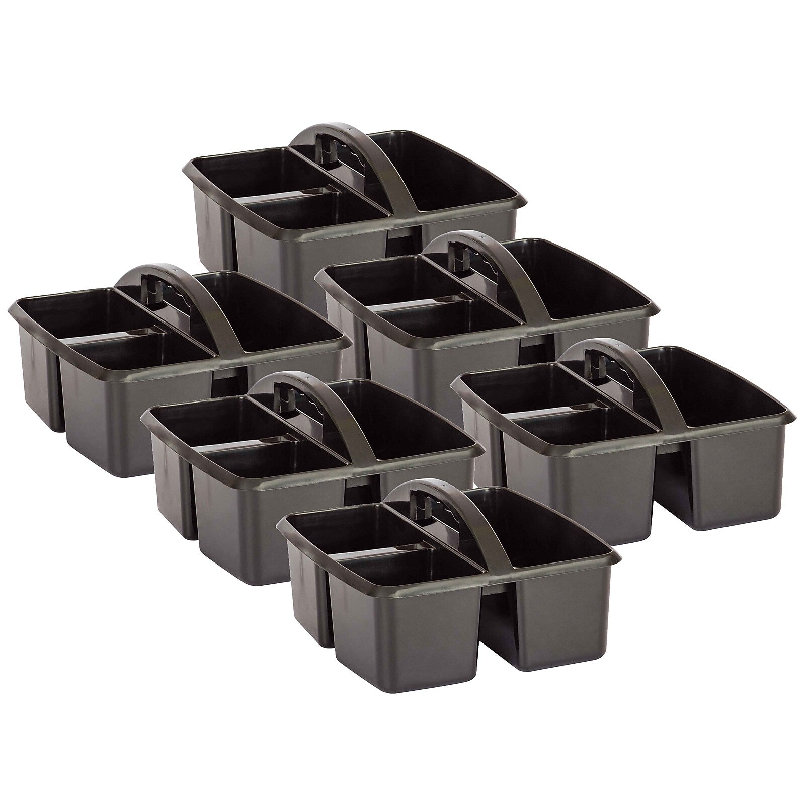 Teacher Created Resources Plastic Caddy, 9" x 9.25" x 5.25", Black, 6/Bundle (TCR20902-6)
