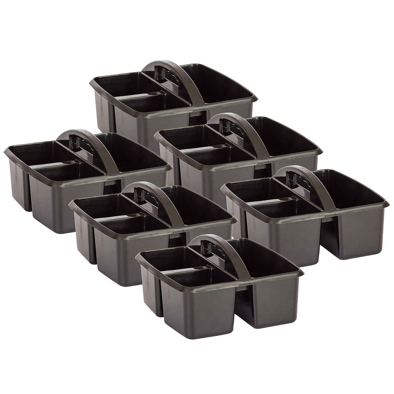 Teacher Created Resources Plastic Caddy, 9" x 9.25" x 5.25", Black, 6/Bundle (TCR20902-6)