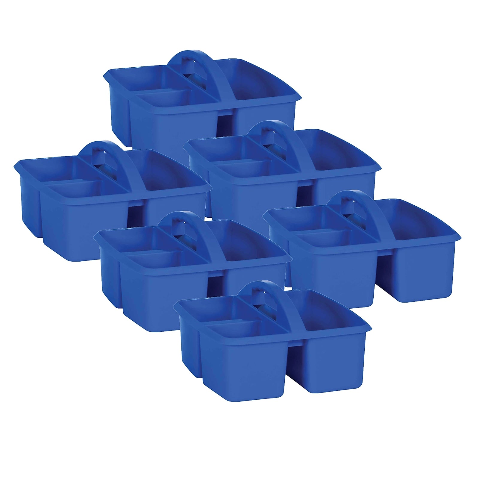 Teacher Created Resources® Plastic Storage Caddy, 9" x 9.25" x 5.25", Blue, Pack of 6 (TCR20903-6)