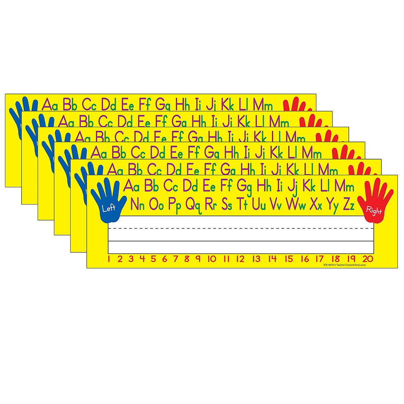 Teacher Created Resources Left/Right Alphabet Name Plates, 3.5" x 11.5", 36 Per Pack, 6 Packs (TCR4019-6)