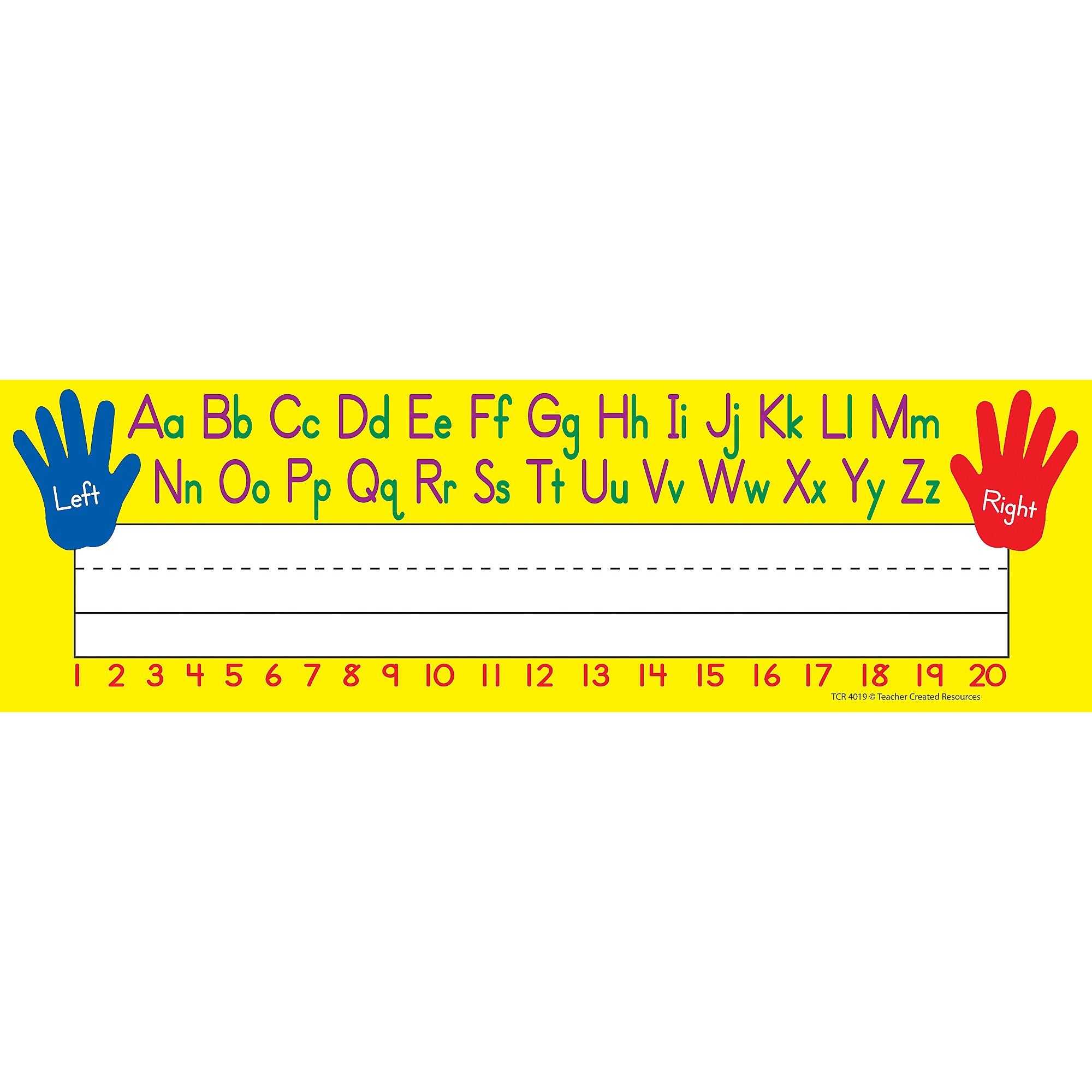 Teacher Created Resources Left/Right Alphabet Name Plates, 3.5" x 11.5", 36 Per Pack, 6 Packs (TCR4019-6)