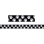 Teacher Created Resources Black with White Paw Prints Border Trim, 35 Feet Per Pack, 6 Packs (TCR4642-6)