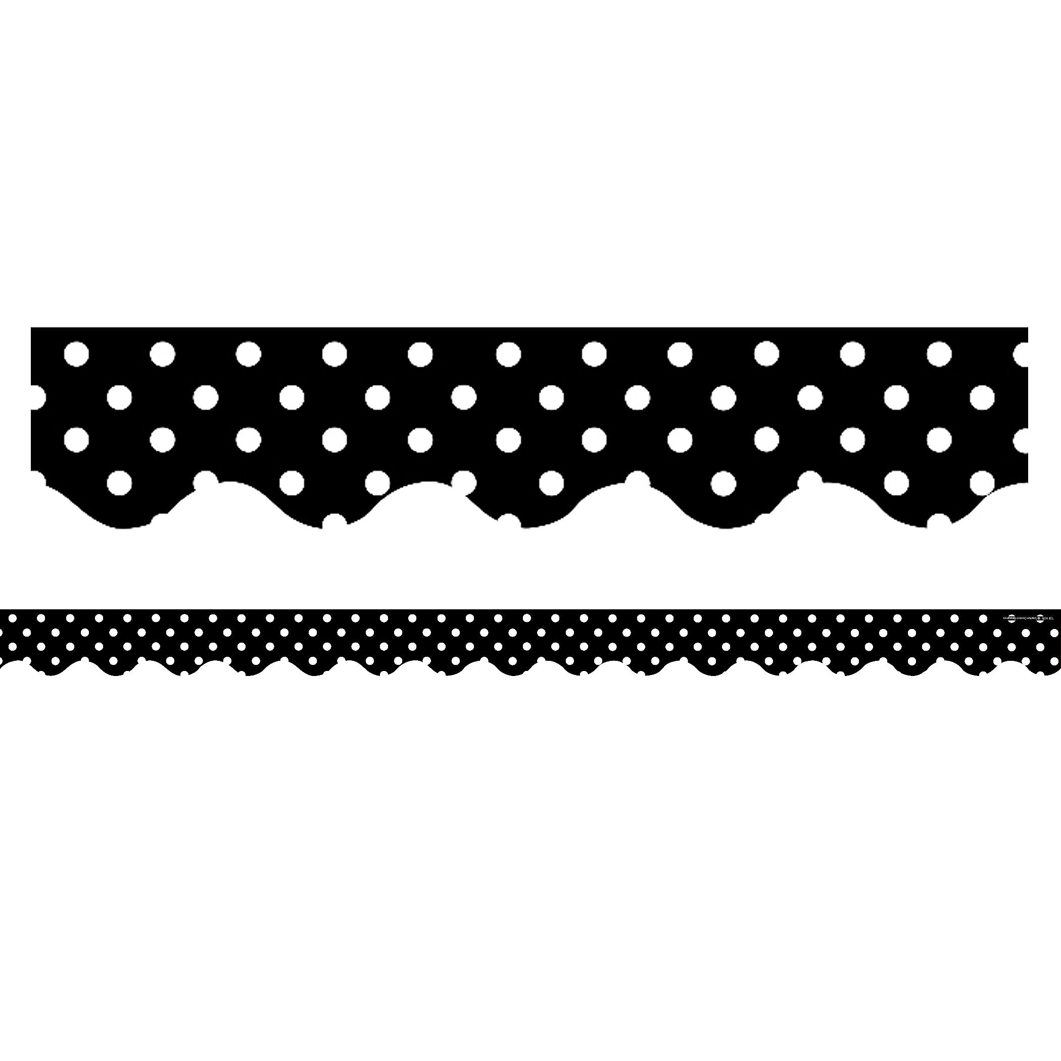 Teacher Created Resources Black Mini Polka Dots Border Trim, 35 Feet Per Pack, 6 Packs (TCR4671-6)