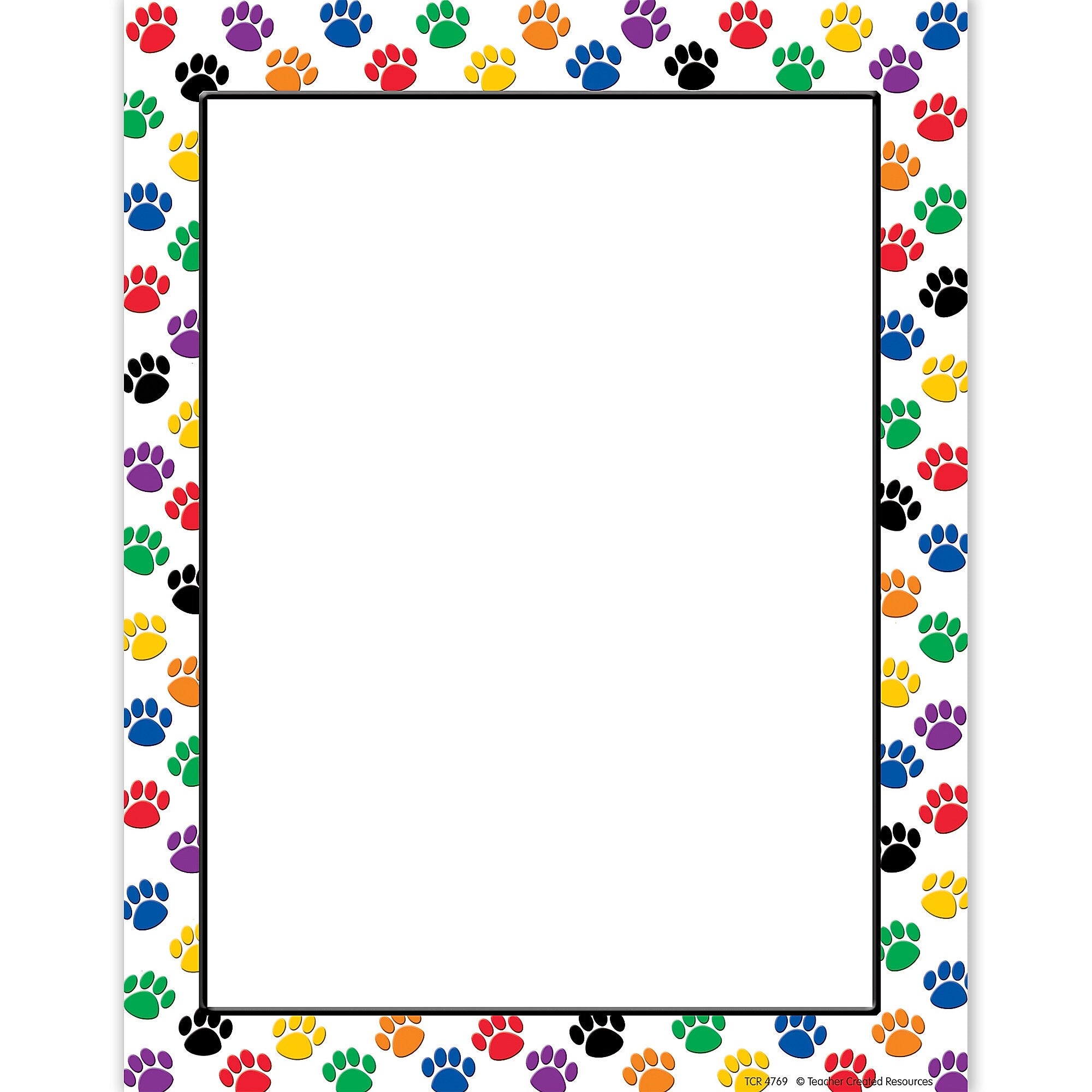 Teacher Created Resources Colorful Paw Prints Computer Paper, 50 Per Pack, 6 Packs (TCR4769-6)