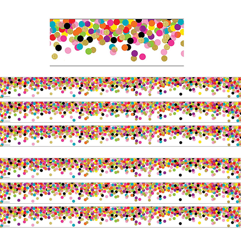 Teacher Created Resources Confetti Straight Border Trim, 35 Feet Per Pack, 6 Packs (TCR5609-6)