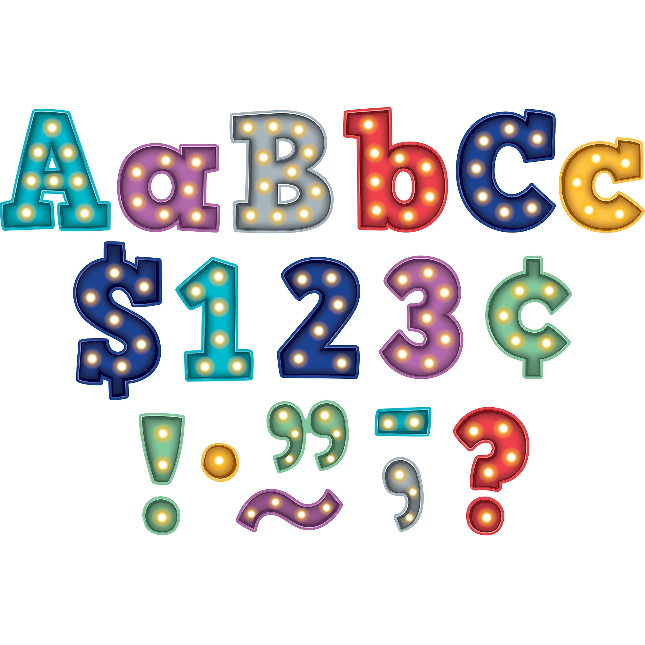 Teacher Created Resources 4" Marquee Bold Block Letters Combo Pack, Assorted Colors, 230 Pieces/Pack, 3 Packs (TCR5866-3)