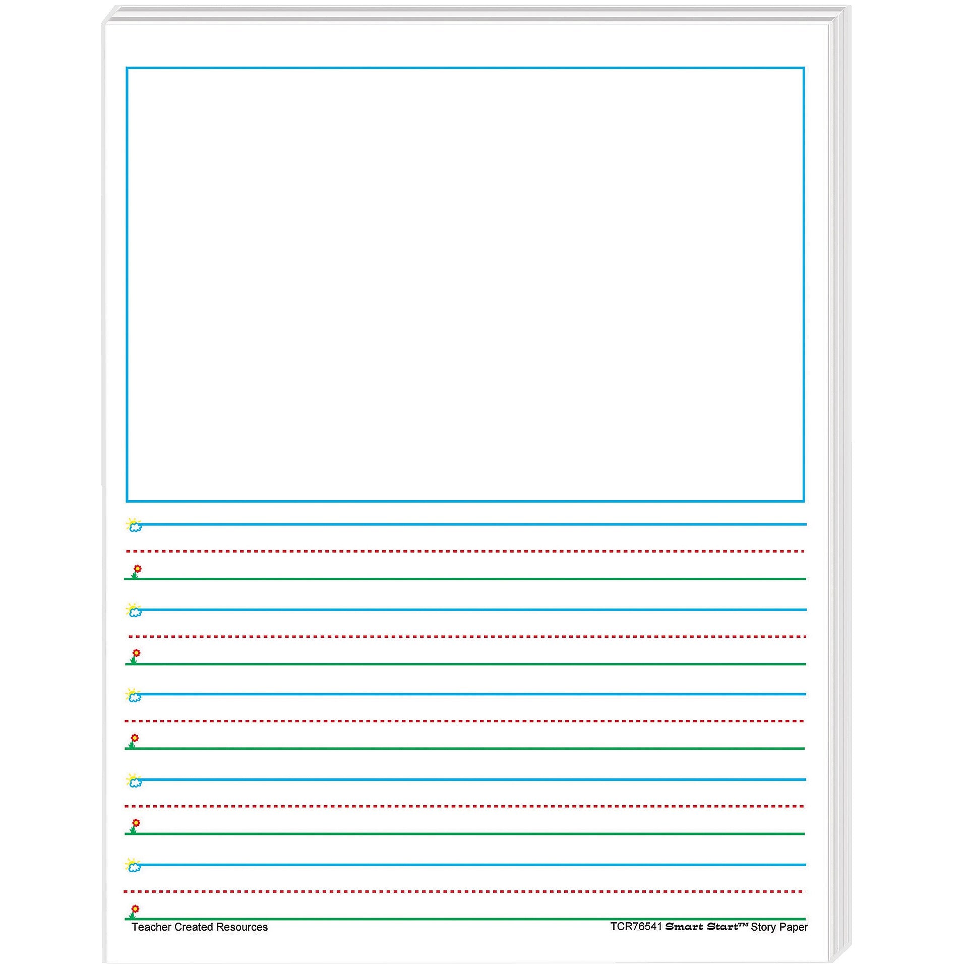 Teacher Created Resources Smart Start 1-2 Story Paper, 100 Sheets/Pack, 2 Packs (TCR76541-2)