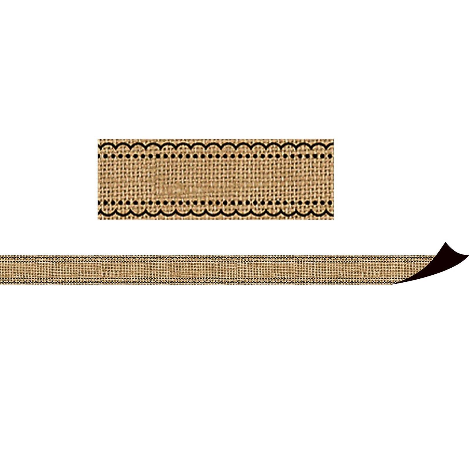 Teacher Created Resources Burlap Design Magnetic Border, 24 Feet Per Pack, 3 Packs (TCR77391-3)