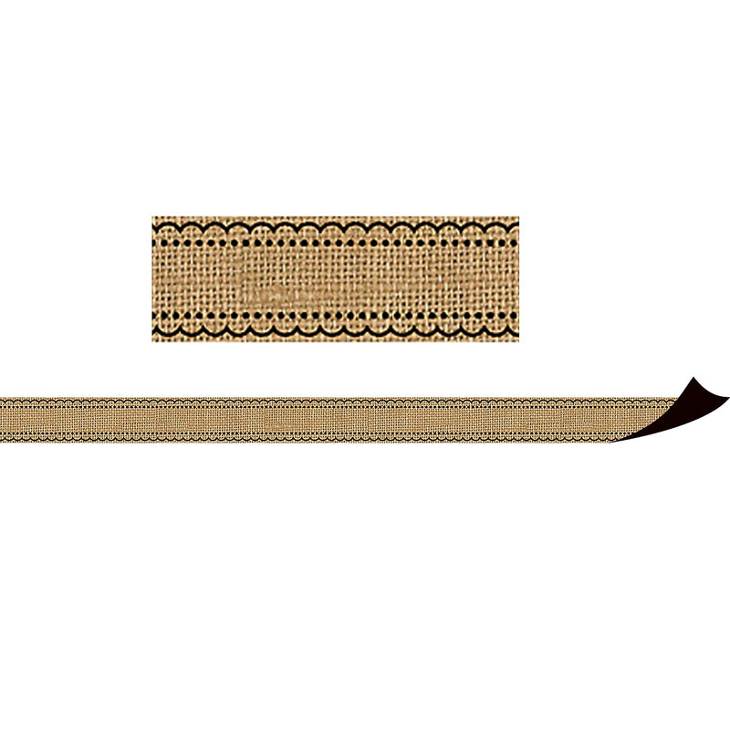 Teacher Created Resources Burlap Design Magnetic Border, 24 Feet Per Pack, 3 Packs (TCR77391-3)