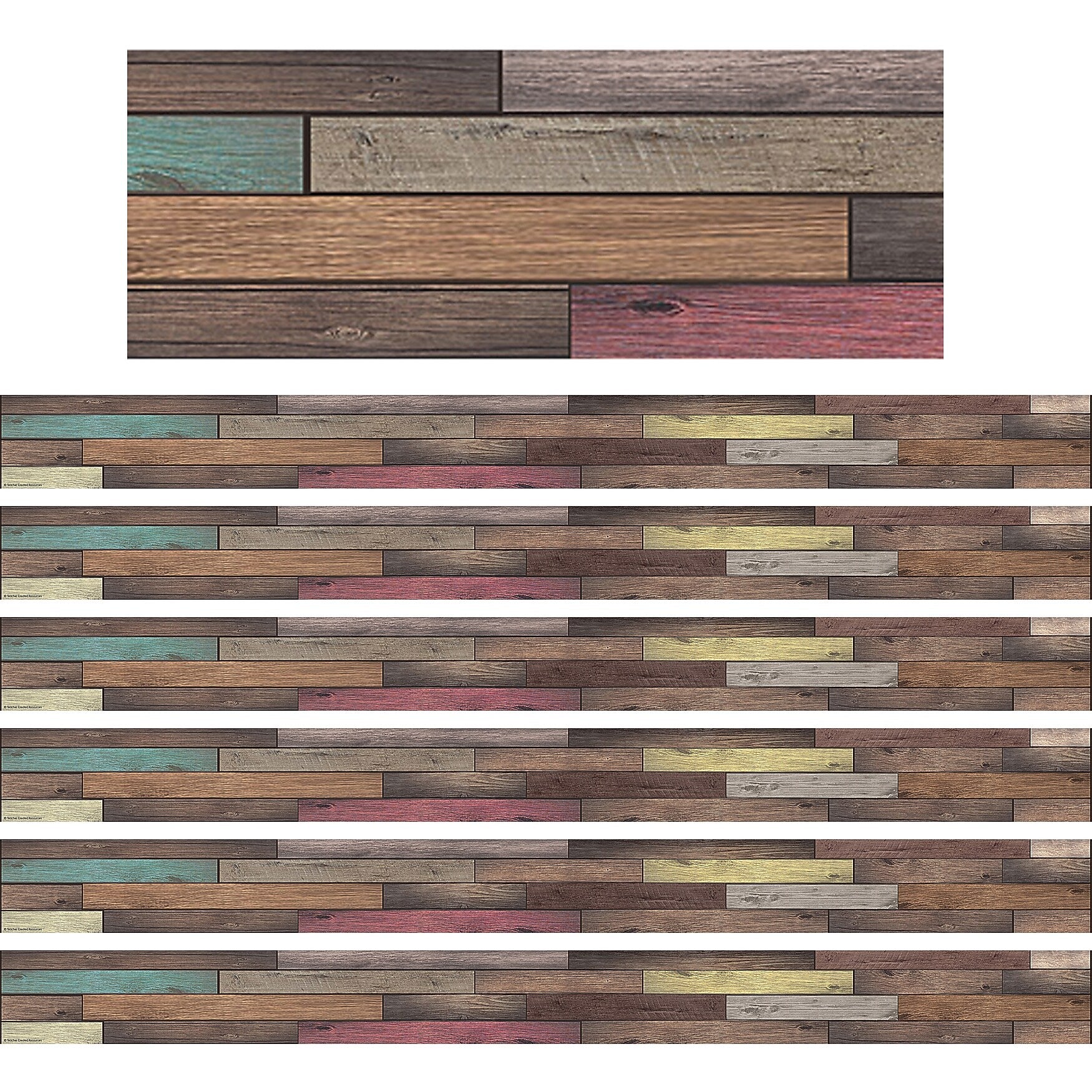 Teacher Created Resources Home Sweet Classroom Reclaimed Wood Design Border Trim, 35' Per Pack, 6 Packs (TCR8838-6)