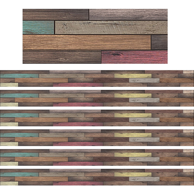 Teacher Created Resources Home Sweet Classroom Reclaimed Wood Design Border Trim, 35' Per Pack, 6 Packs (TCR8838-6)