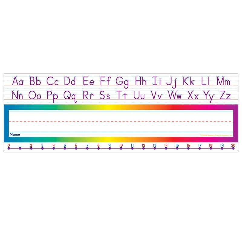 Scholastic Teacher Resources Alphabet / Number Line Name Plates, 12" x 4", 36 Per Pack, 3 Packs (TF-1528-3)