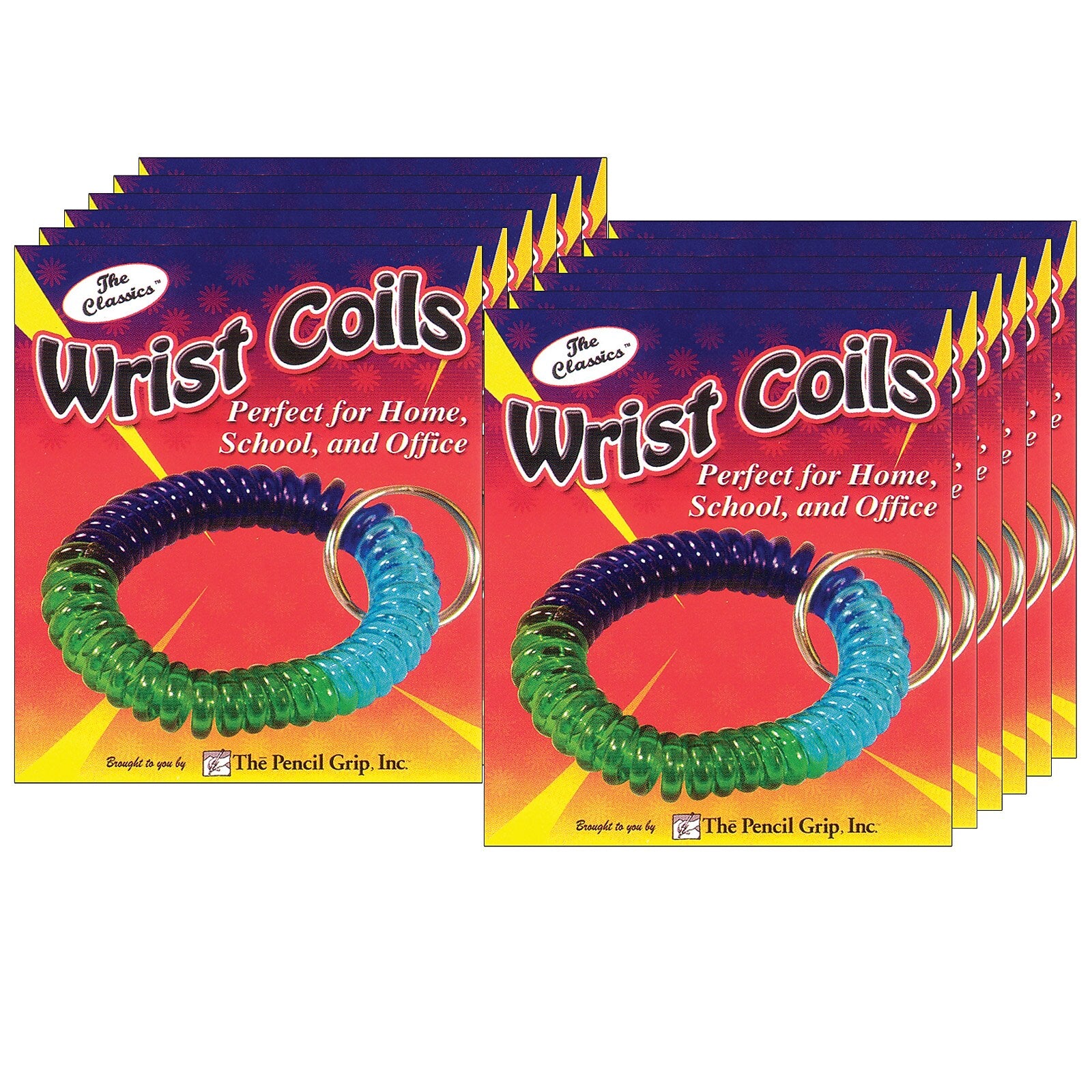 The Pencil Grip Wrist Coil, Multicolored, 12/Pack  (TPG260C-12)