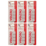 Velcro® Sticky Back Square Hook & Loops Fasteners, 7/8" x 7/8", White, 12/Pack, 6 Packs/Bundle (VEC90073-6)