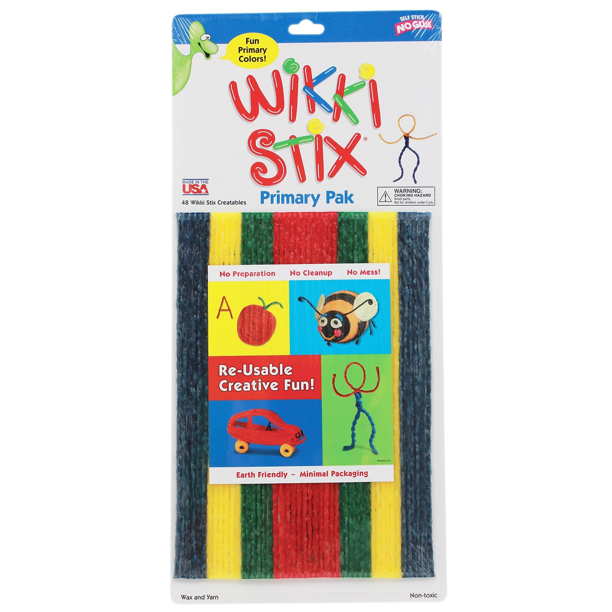 Wikki Stix Wikki Stix, Primary Colors, 8", 48/Pack, 3 Packs (WKX803-3)