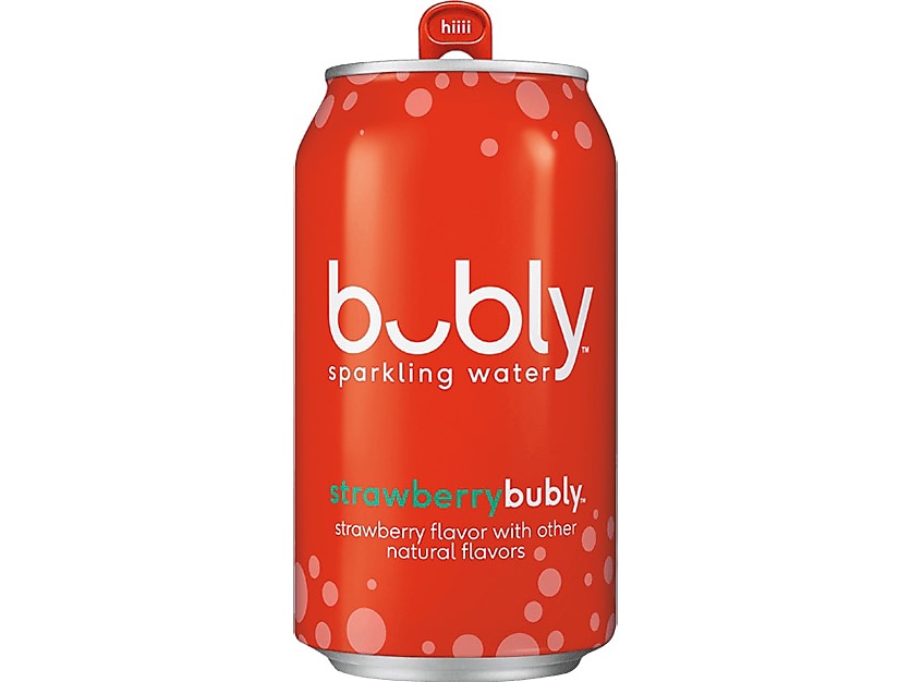Bubly Strawberry Flavor Sparkling Seltzer Water, 12 fl. oz., 8 Cans/Pack, 3 Packs/Carton (17142)