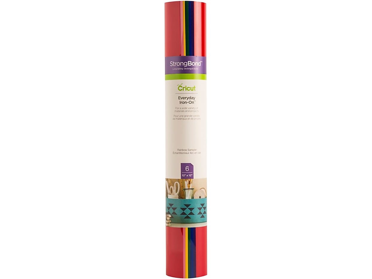 Cricut Everyday Iron-On, 12" x 12", Rainbow, 6 Sheets/Pack (2004815)