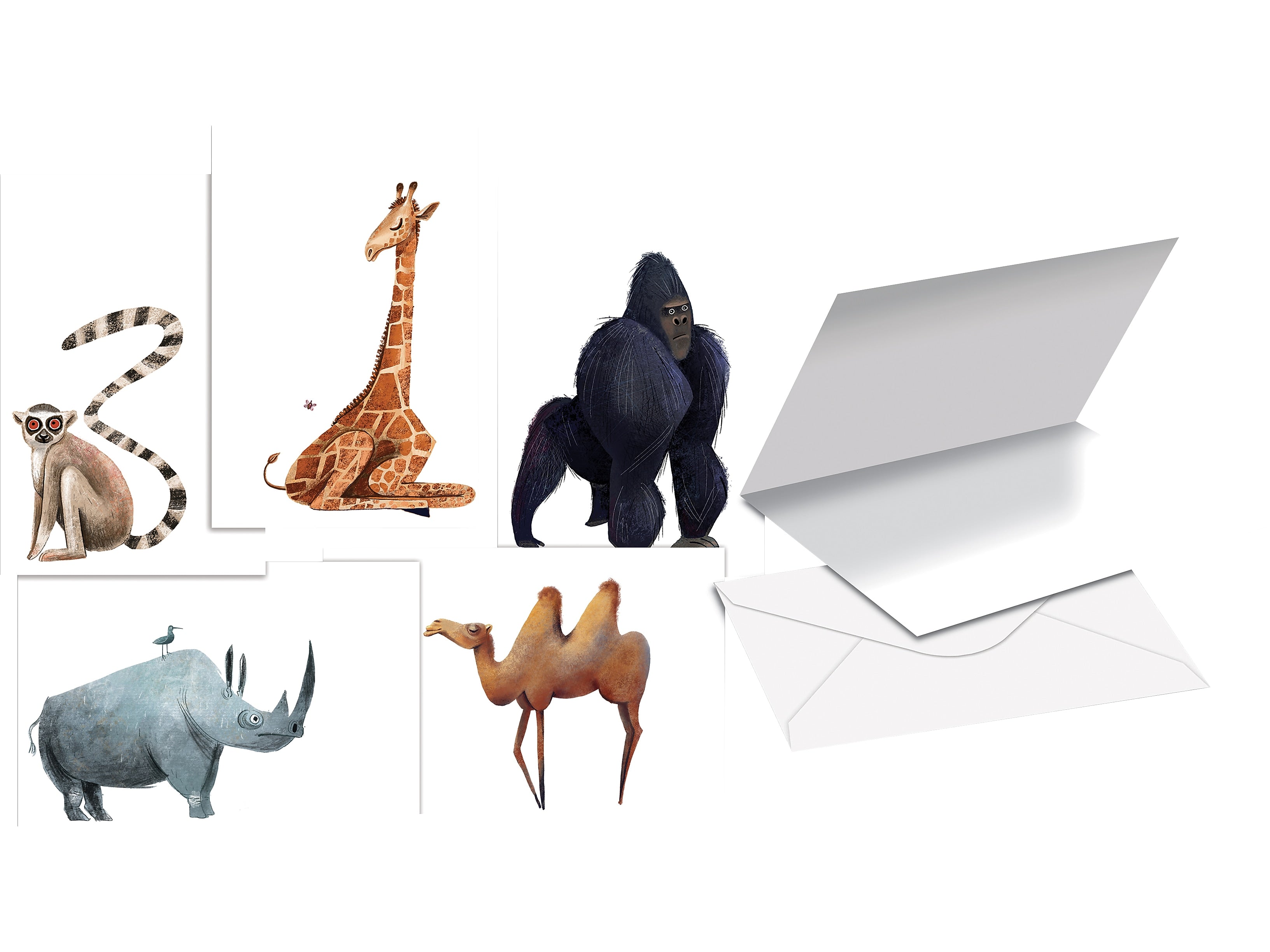 Better Office Cards with Envelopes, 4" x 6", Wild Animals, 100/Pack (64554-100PK)