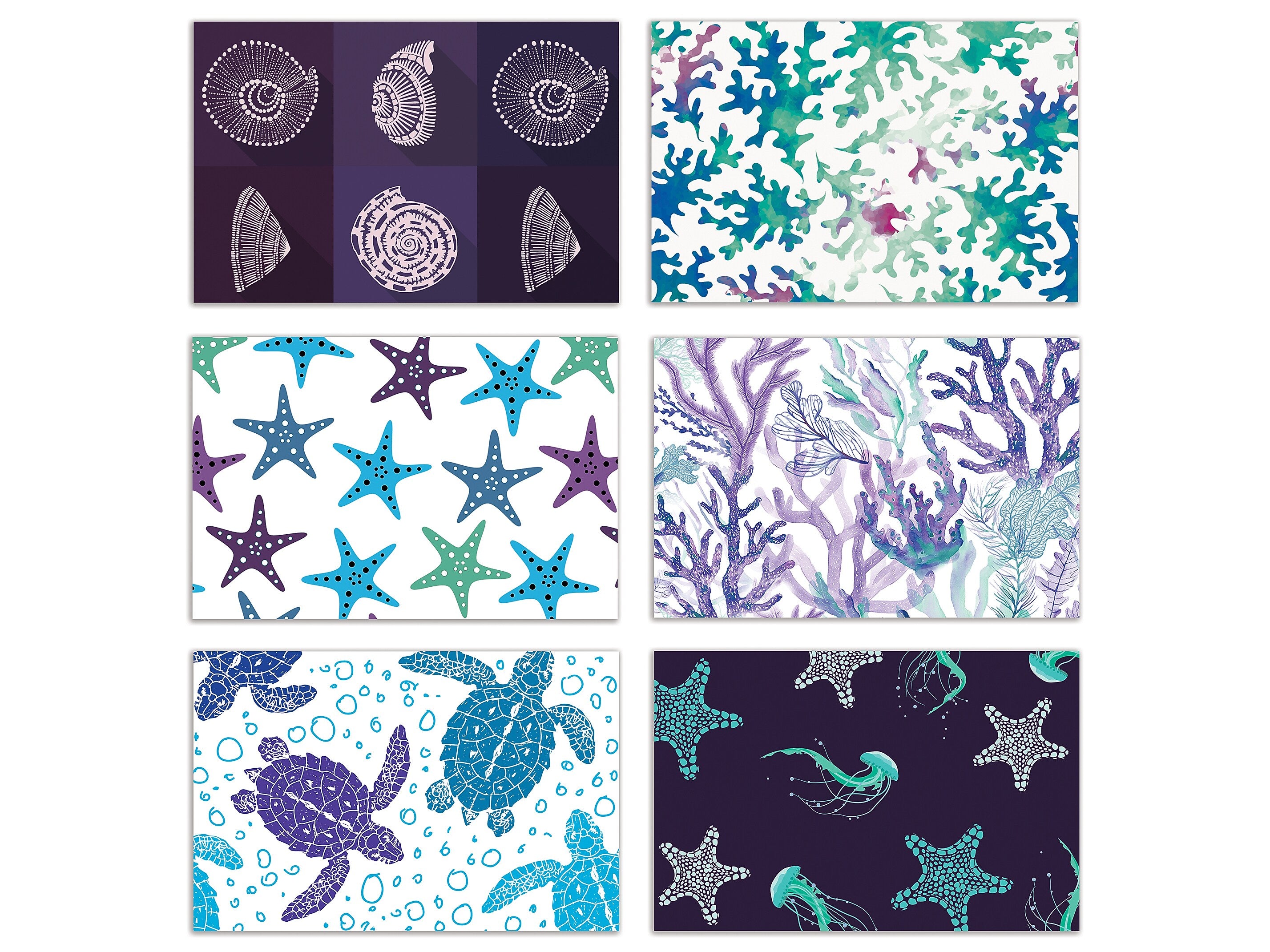 Better Office Cards with Envelopes, 4" x 6", Sea Life, 50/Pack (64559-50PK)