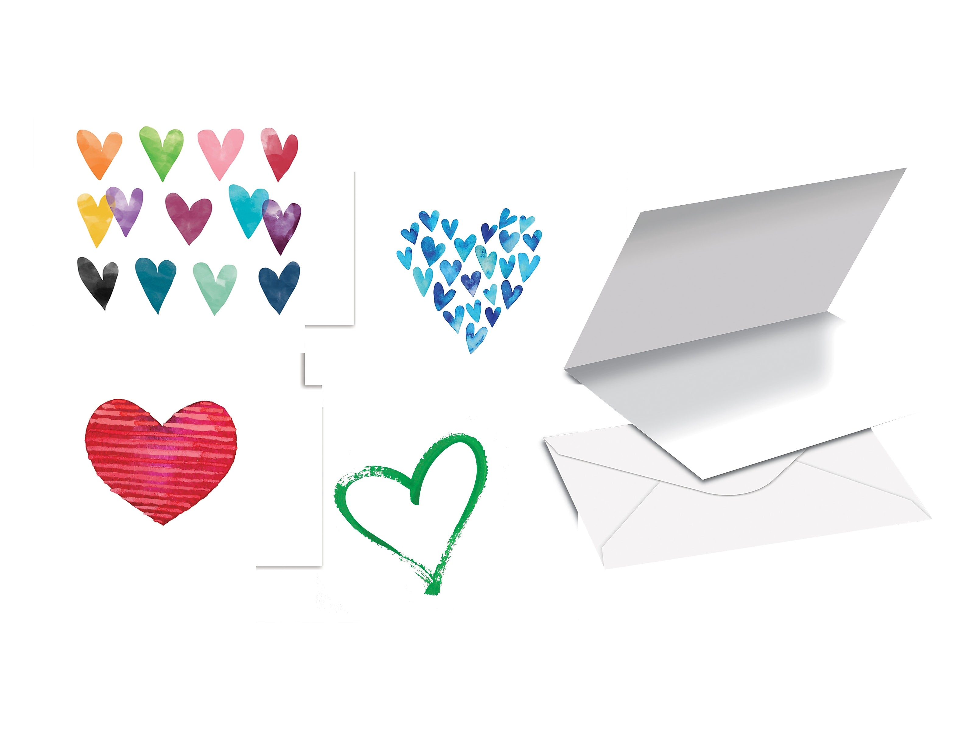 Better Office Cards with Envelopes, 4" x 6", Hearts, 100/Pack (64563-100PK)