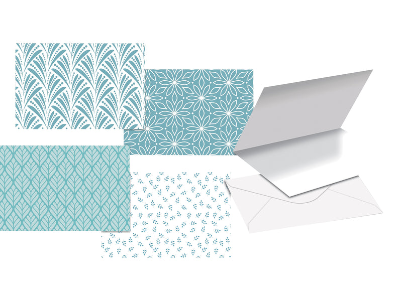 Better Office Cards with Envelopes, 4" x 6", Blue Hue Floral, 100/Pack (64566-100PK)