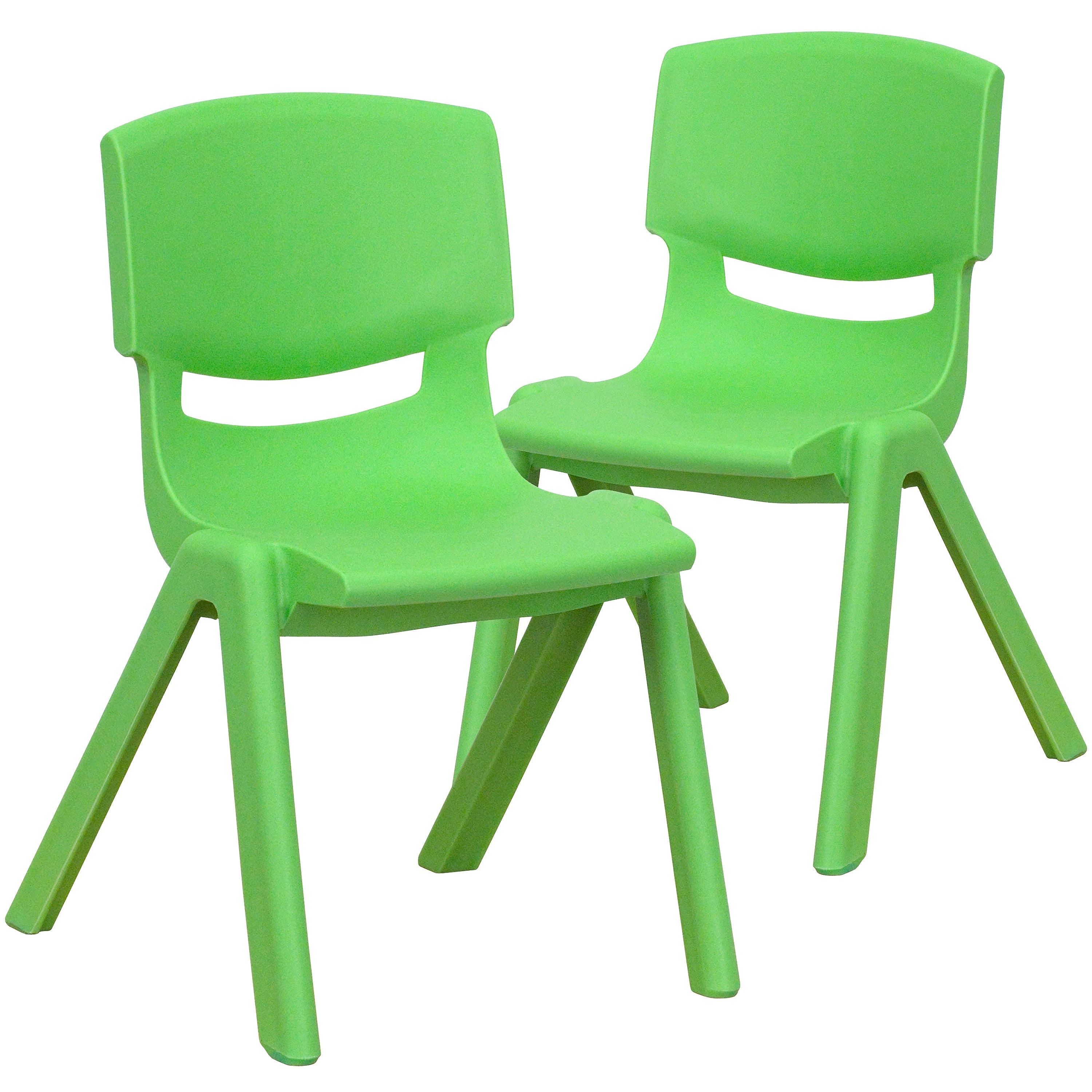 Flash Furniture Whitney Plastic Student Stackable Chair, Green, 2 Pack (2YUYCX002GREEN)
