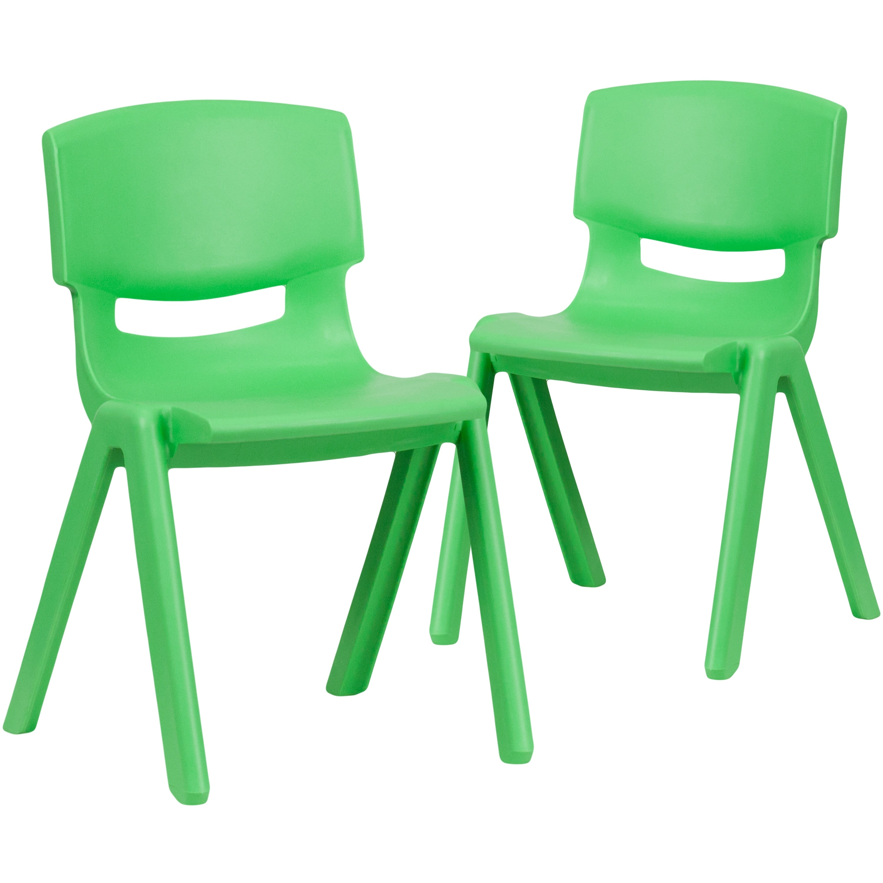 Flash Furniture Whitney Plastic Student Stackable Chair, Green, 2 Pack (2YUYCX004GREEN)
