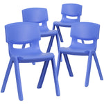 Flash Furniture Whitney Plastic Student Stackable Chair, Blue, 4 Pack (4YUYCX4004BLUE)